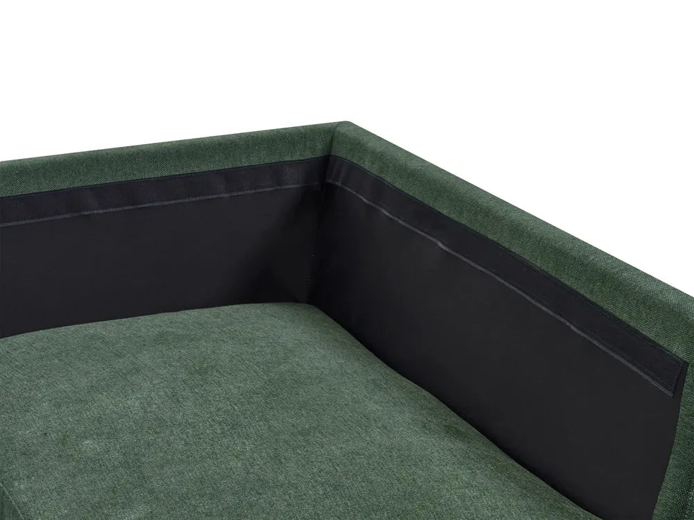 Corner Sofa 4 Seater Fabric Dark Green Left Hand Shayle