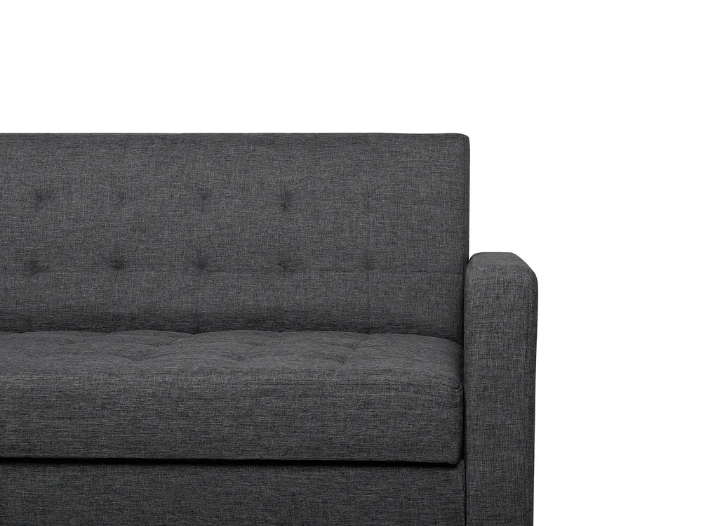 Sofa Bed 3 Seater Fabric Dark Grey Viradis