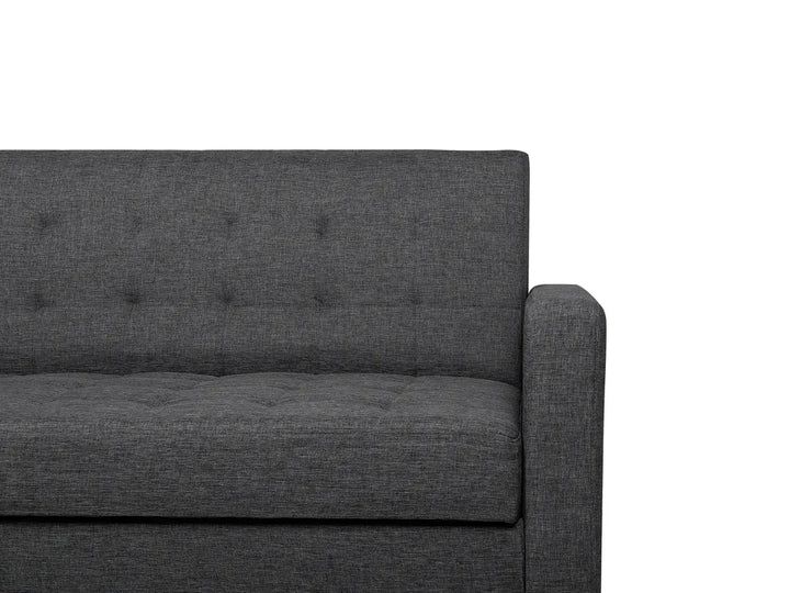 Sofa Bed 3 Seater Fabric Dark Grey Viradis