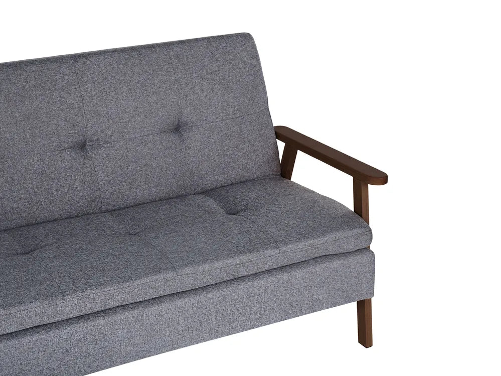 Sofa Bed 3 Seater Fabric Grey Dulvert