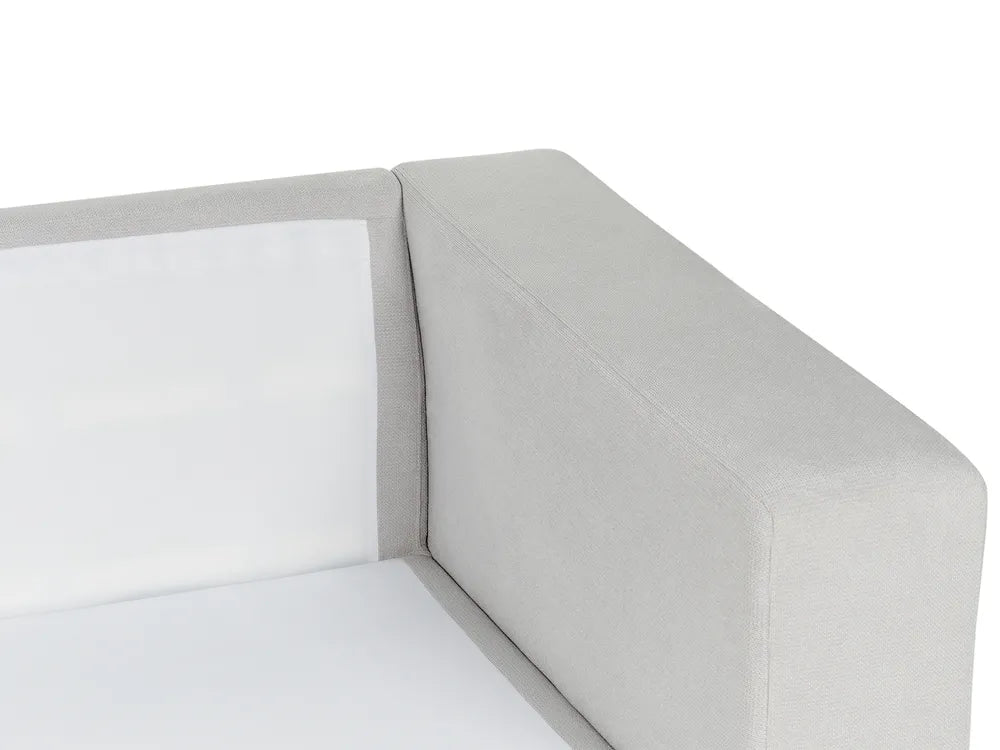 Corner Sofa 4 Seater Fabric Light Grey Left Hand Vardie