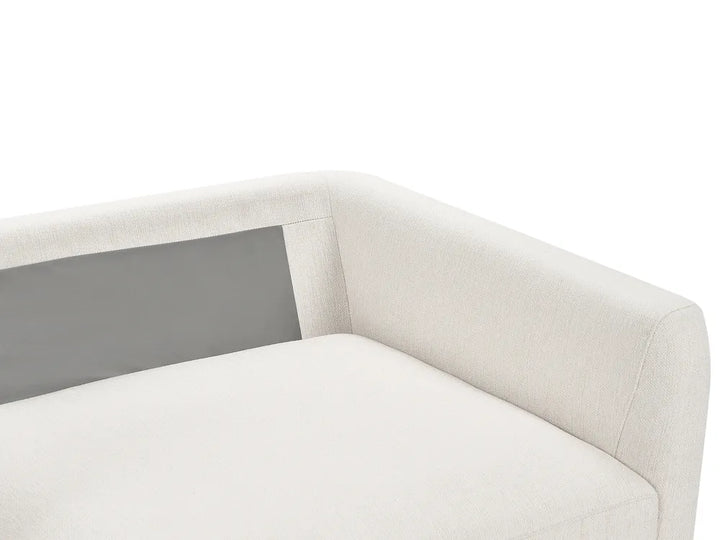 Sofa 3 Seater Fabric Off-White with Ottoman Macalla