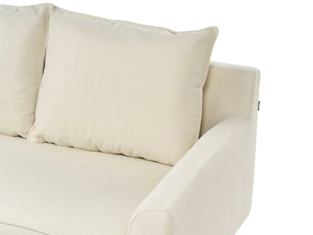 Corner Sofa 3 Seater Fabric Light Beige Right Hand Idou