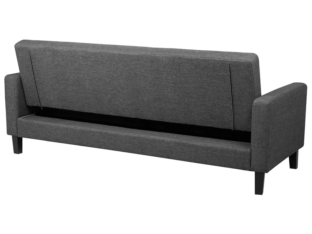Sofa Bed 3 Seater Fabric Dark Grey Viradis