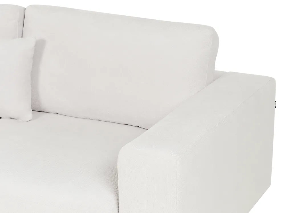 Corner Sofa 4 Seater Fabric Off-White Left Hand Vardie