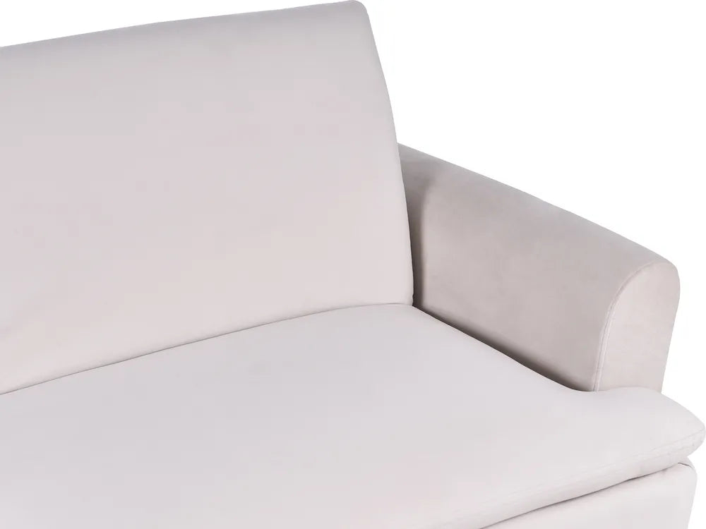 Sofa Bed 3 Seater Velvet Light Beige Calkins