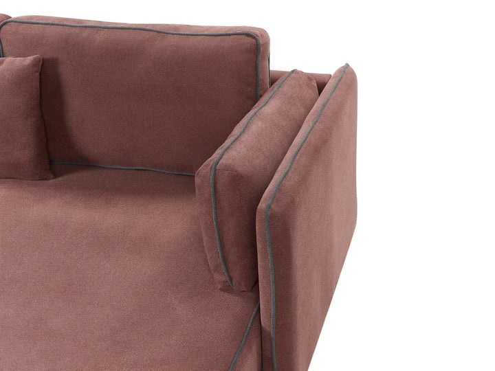 Corner Sofa 3 Seater Fabric Burgundy Left Hand Bodhild