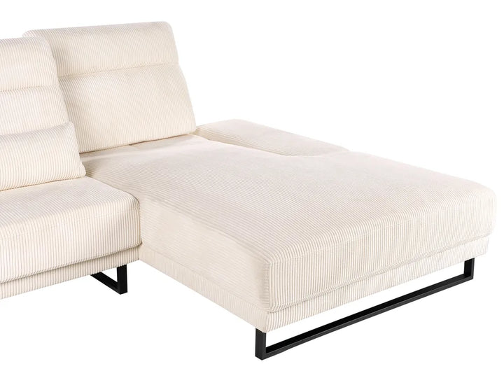 Corner Sofa 4 Seater Corduroy Beige Left Hand Ninja