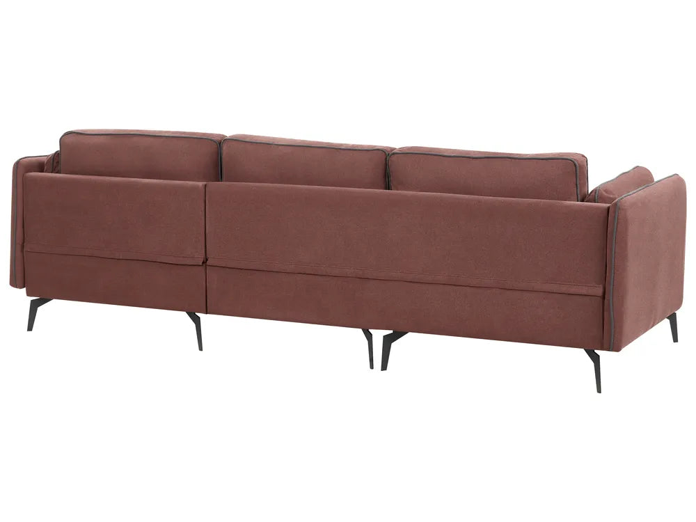 Corner Sofa 3 Seater Fabric Burgundy Left Hand Bodhild
