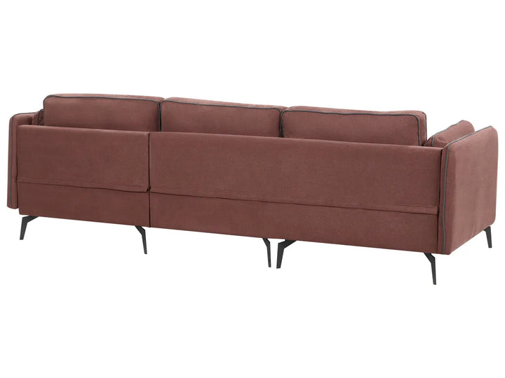 Corner Sofa 3 Seater Fabric Burgundy Left Hand Bodhild