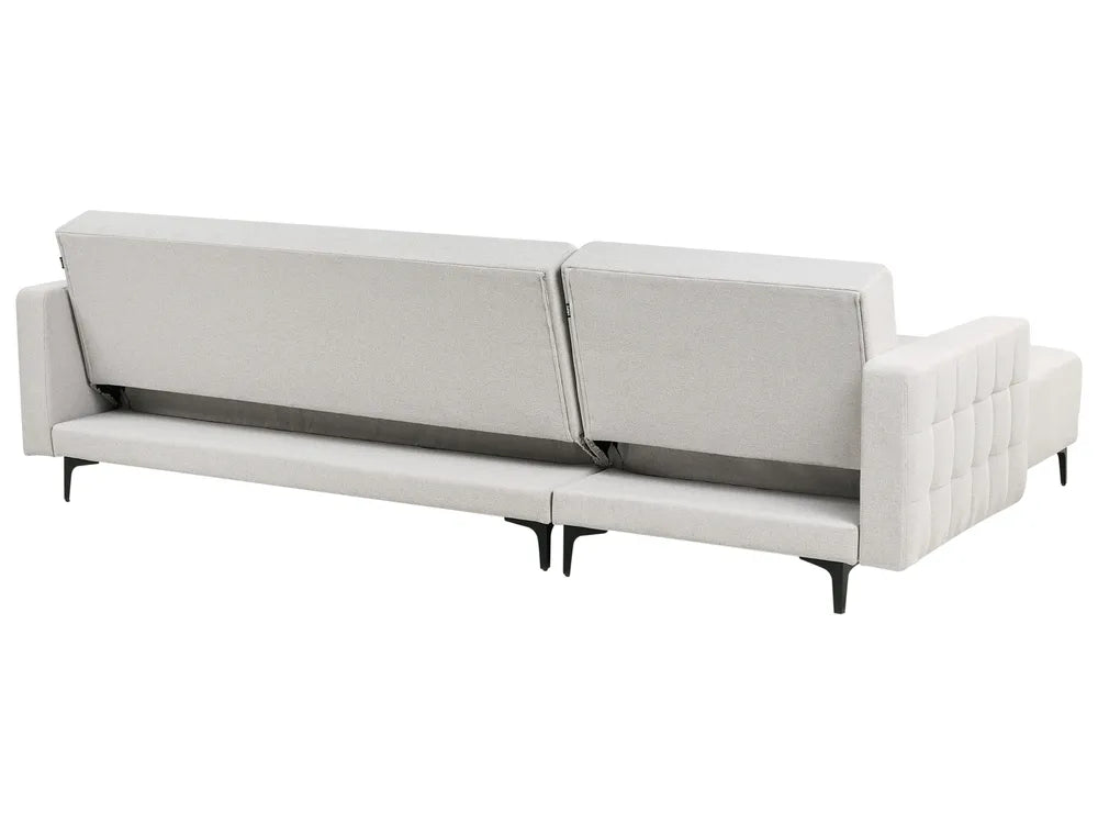 Modular Corner Sofa Bed 4 Seater Fabric Light Grey Right Hand Denby