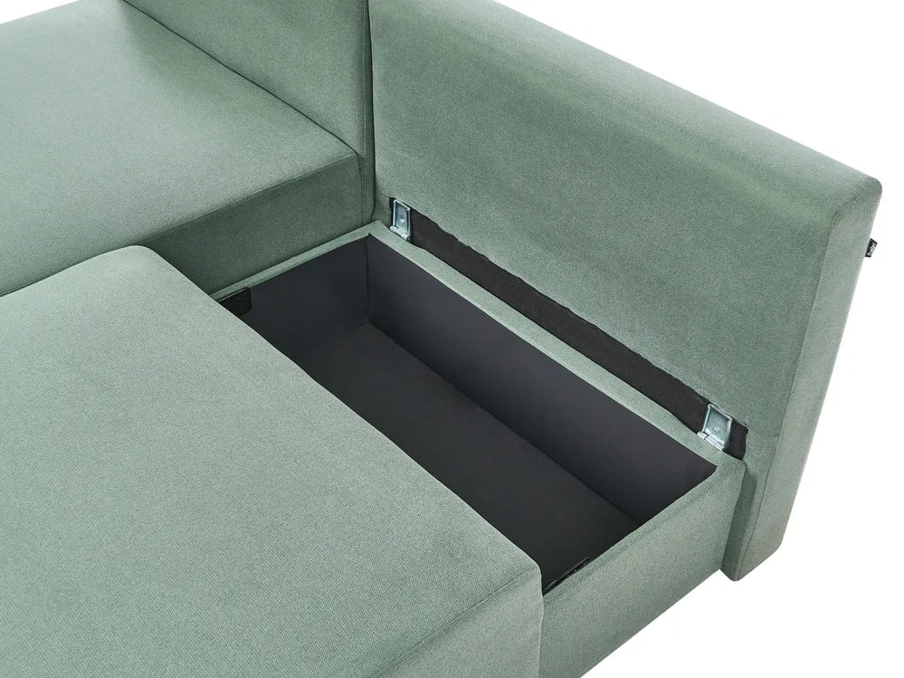 Modular Corner Sofa Fabric Light Green Left Hand Averni