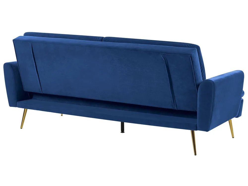 Sofa Bed 3 Seater Velvet Navy Blue Calkins