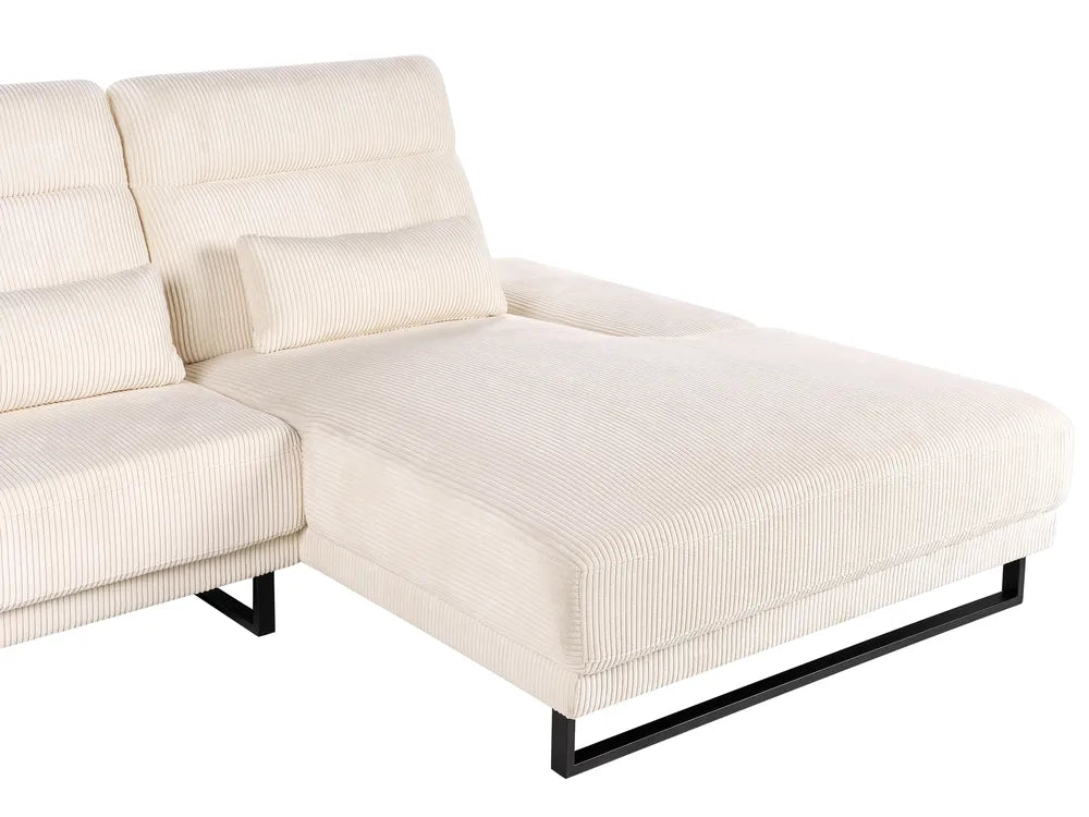 Corner Sofa 4 Seater Corduroy Beige Left Hand Ninja