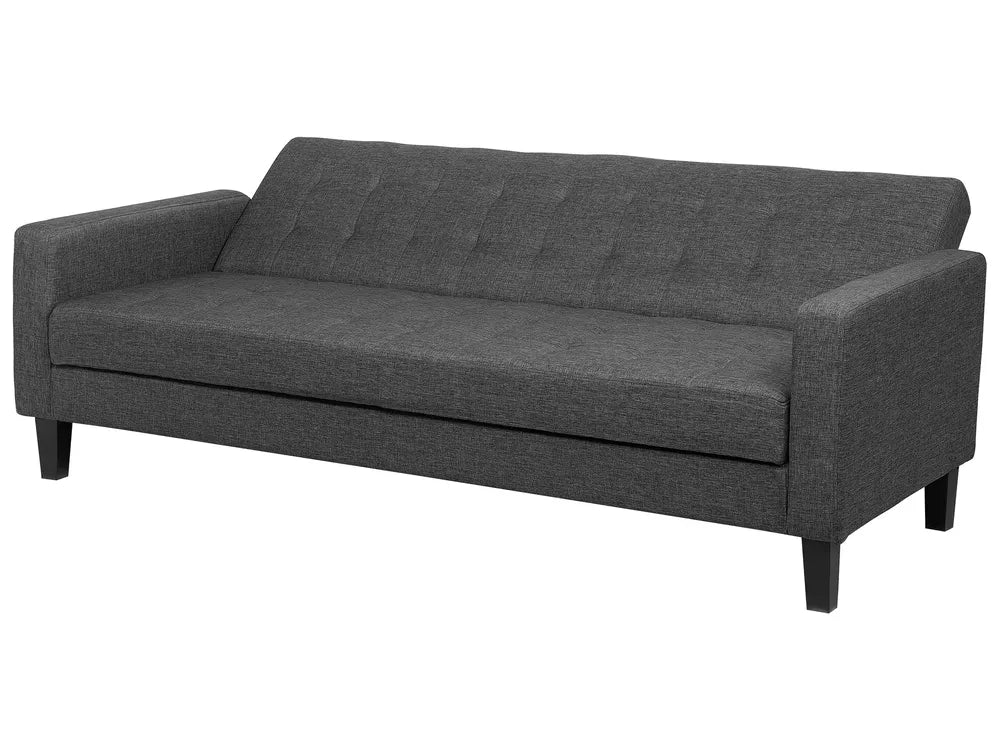 Sofa Bed 3 Seater Fabric Dark Grey Viradis