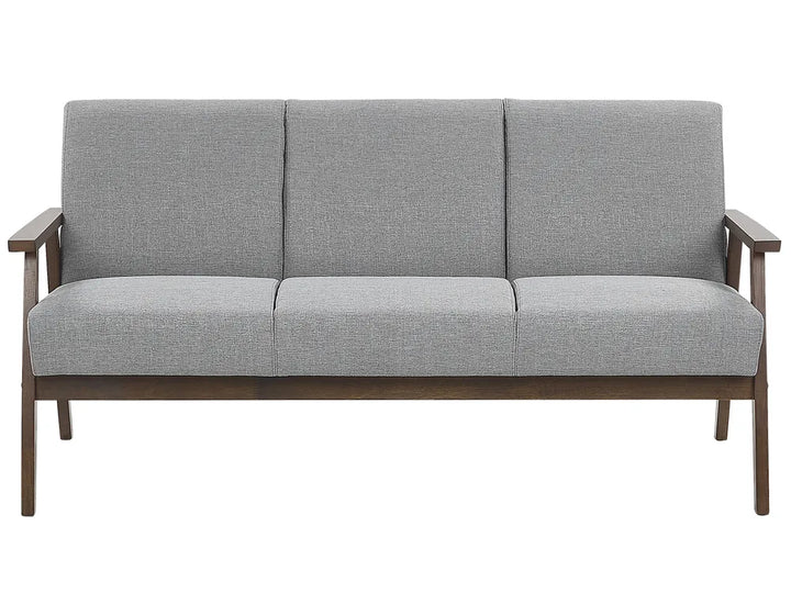 Grey fabric 3-seater sofa with retro design