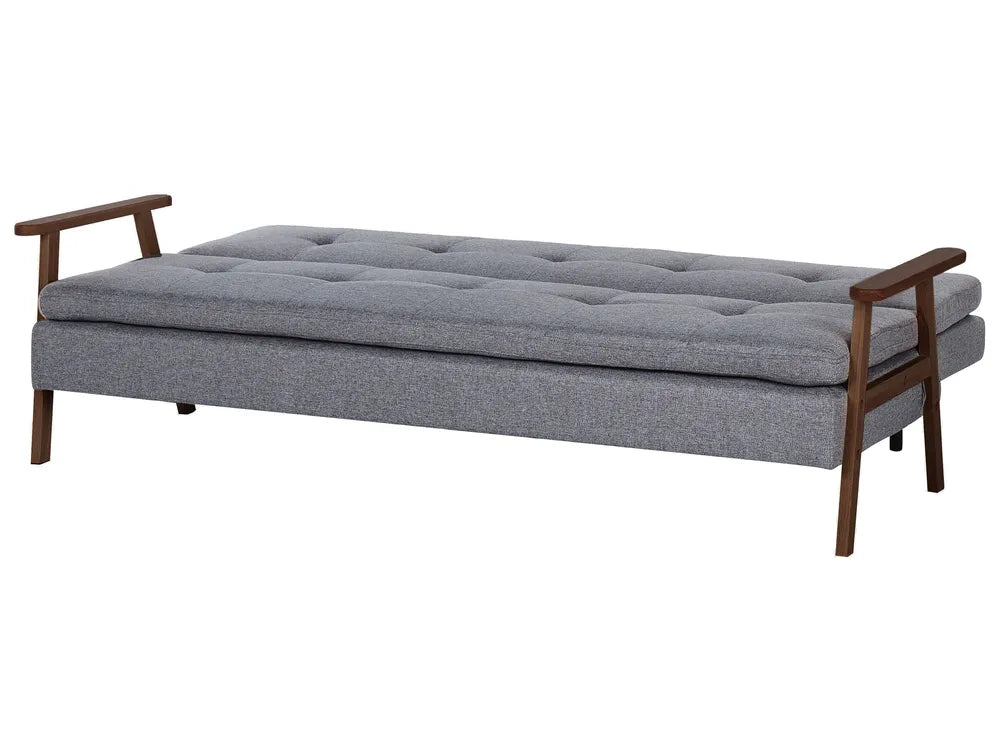 Sofa Bed 3 Seater Fabric Grey Dulvert