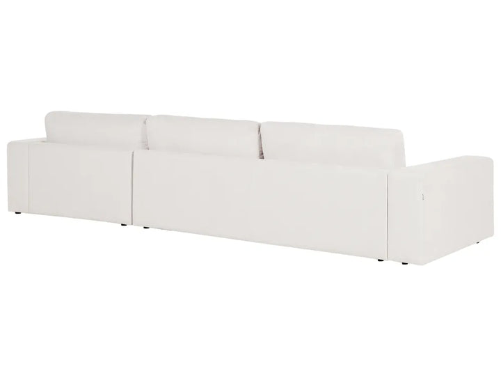 Corner Sofa 4 Seater Fabric Off-White Left Hand Vardie