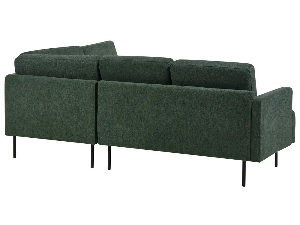 Corner Sofa 4 Seater Fabric Dark Green Left Hand Shayle