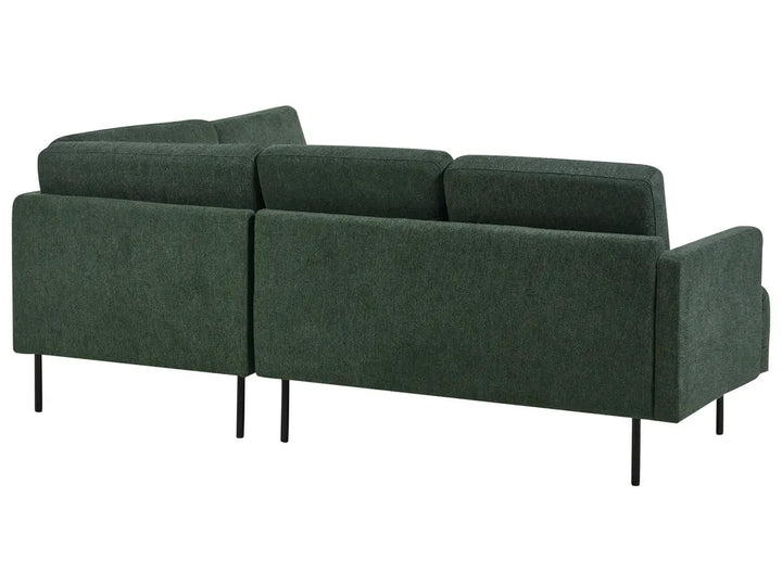 Corner Sofa 4 Seater Fabric Dark Green Left Hand Shayle