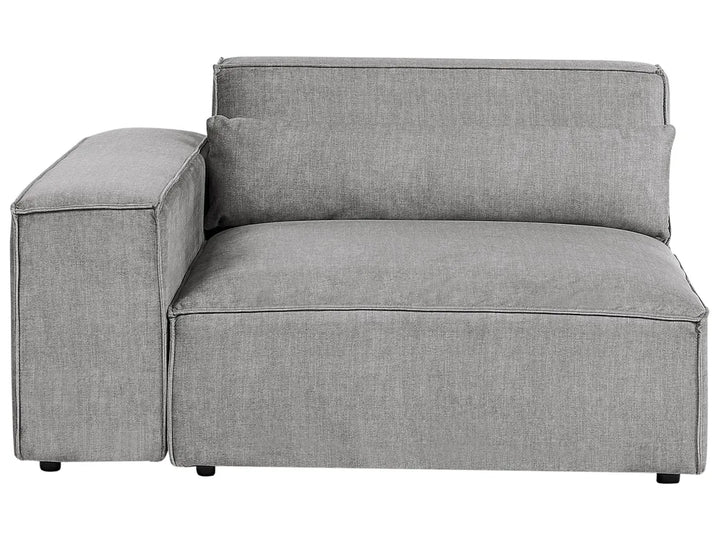Modular Corner Sofa 2 Seater Fabric Grey with Ottoman Left Hand Bouke