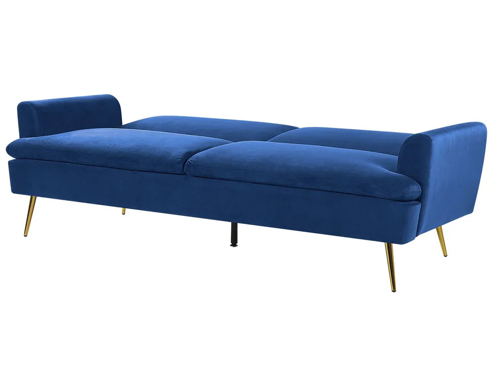 Sofa Bed 3 Seater Velvet Navy Blue Calkins