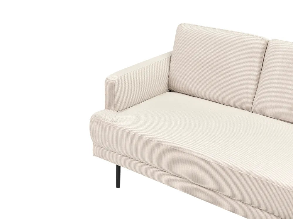 Corner Sofa 4 Seater Corduroy Beige Left Hand Shayle