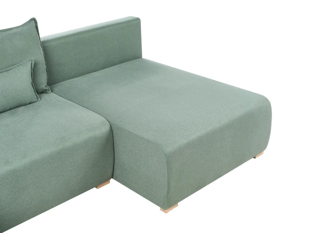 Modular Corner Sofa Fabric Light Green Left Hand Averni