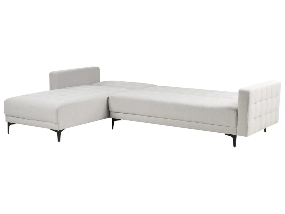 Modular Corner Sofa Bed 4 Seater Fabric Light Grey Right Hand Denby