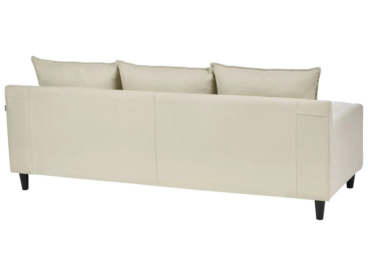 Corner Sofa 3 Seater Fabric Light Beige Right Hand Idou