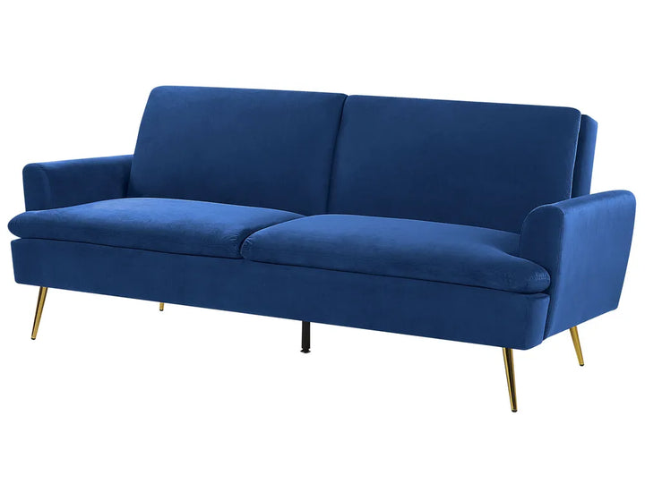 Sofa Bed 3 Seater Velvet Navy Blue Calkins