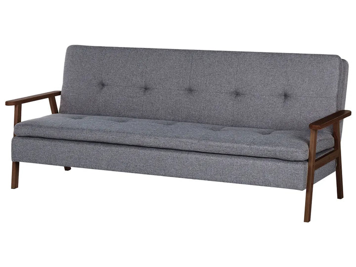 Sofa Bed 3 Seater Fabric Grey Dulvert
