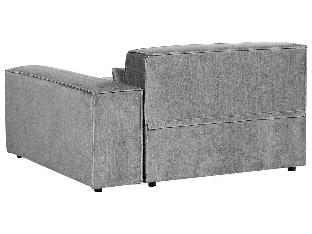 Modular Corner Sofa 2 Seater Fabric Grey with Ottoman Left Hand Bouke