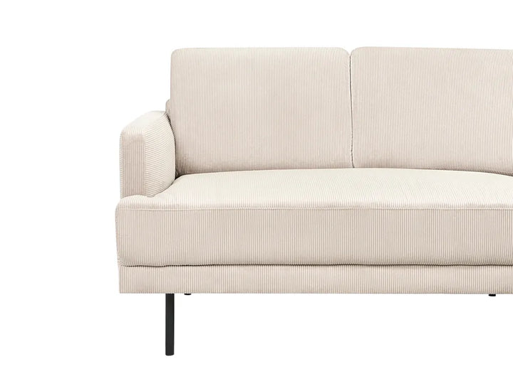 Corner Sofa 4 Seater Corduroy Beige Left Hand Shayle