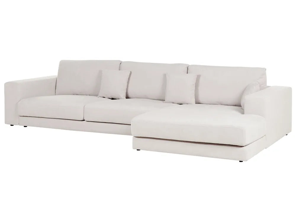 Corner Sofa 4 Seater Fabric Off-White Left Hand Vardie