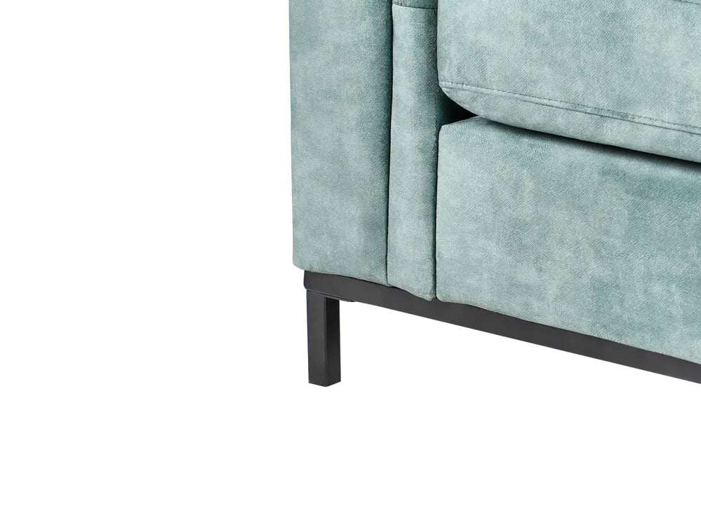 Corner Sofa 4 Seater Velvet Teal Left Hand Thremo