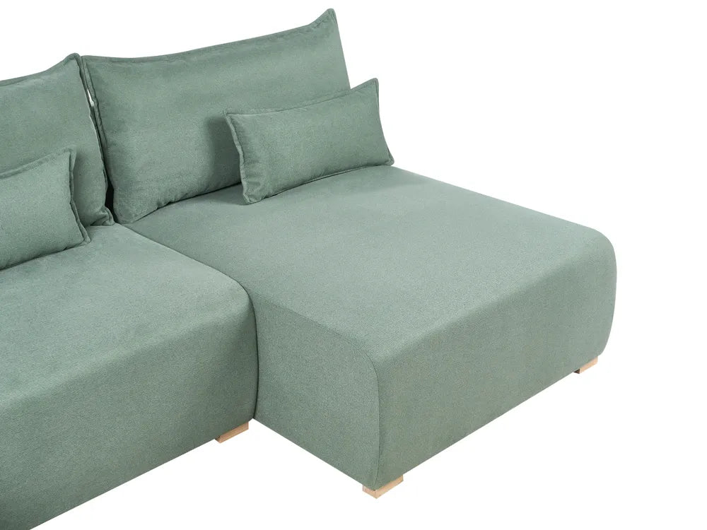 Modular Corner Sofa Fabric Light Green Left Hand Averni