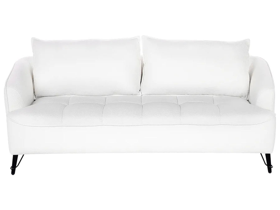 White sofa with black legs on a white background
