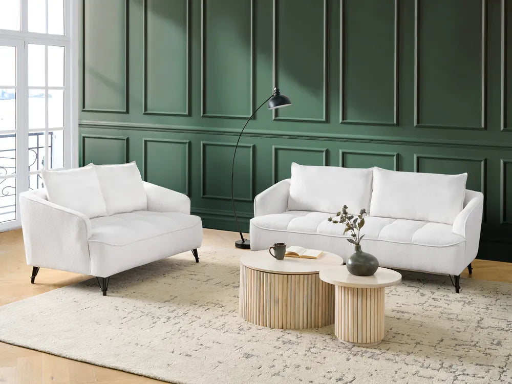 Sofa 3 Seater Boucle White Adame