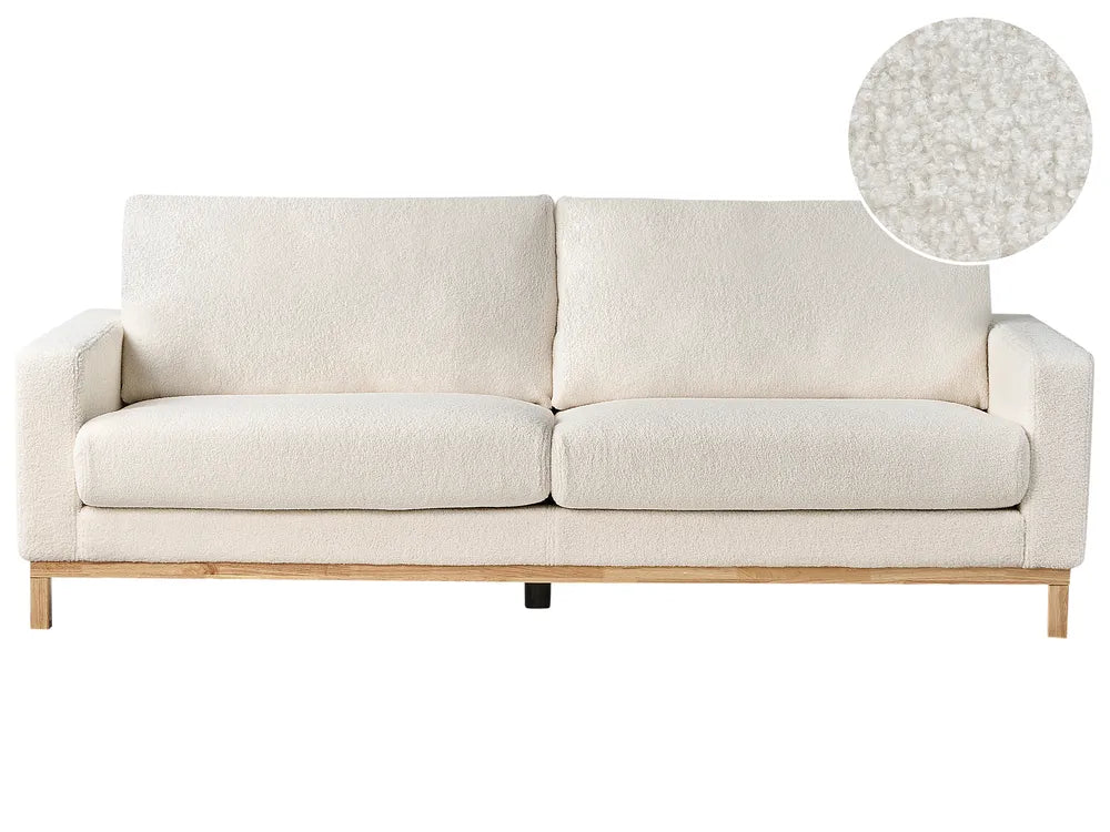 Sofa 3 Seater Boucle White Deavan