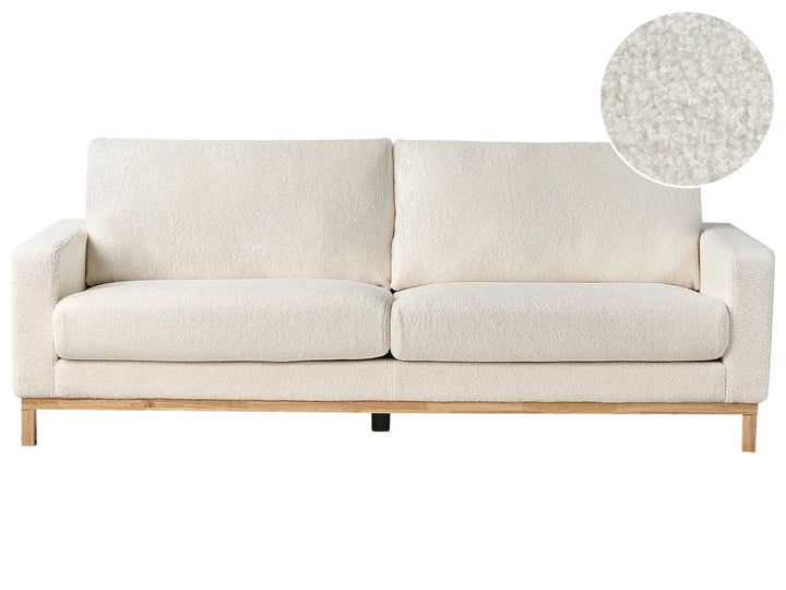 Sofa 3 Seater Boucle White Deavan
