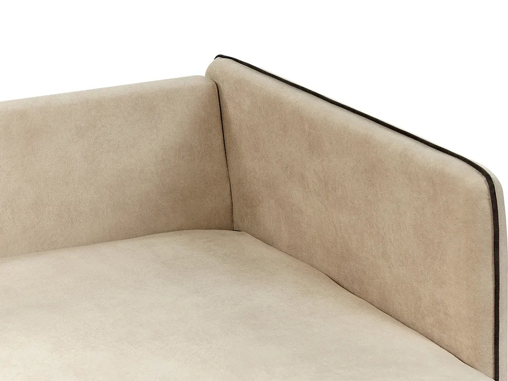 Corner Sofa 3 Seater Velvet Beige Left Hand Bodhild
