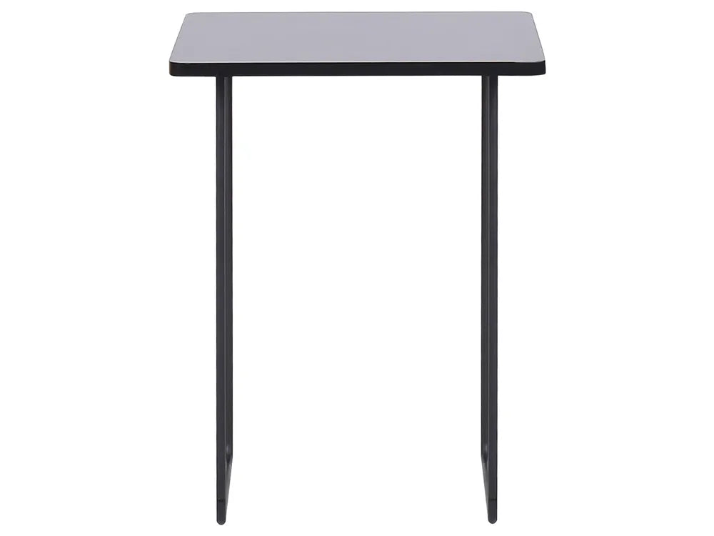Sofa 3 Seater Fabric Black with Tables Quiniya