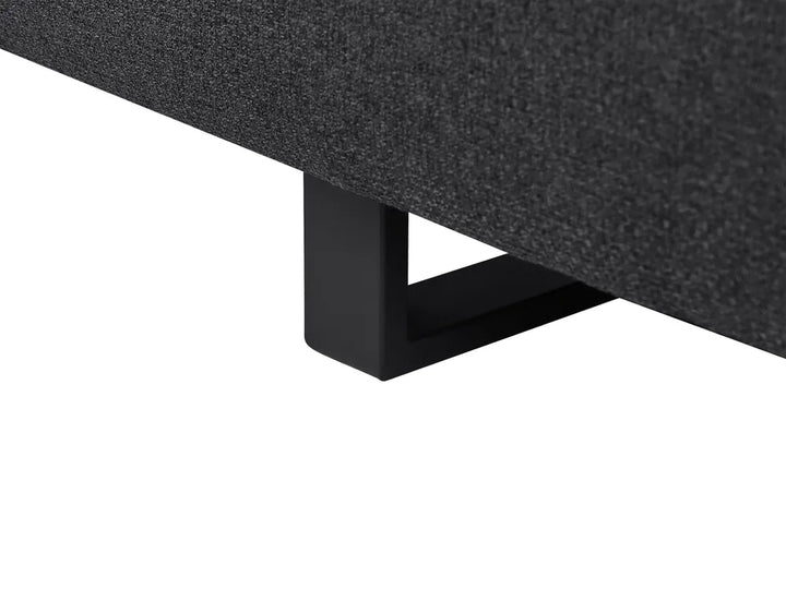 Sofa 3 Seater Fabric Black with Tables Quiniya