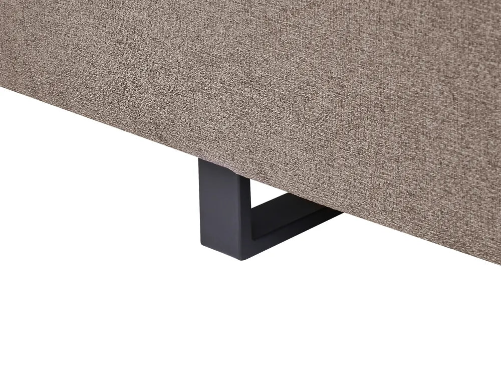 Sofa 3 Seater Fabric Light Brown with Tables Quiniya
