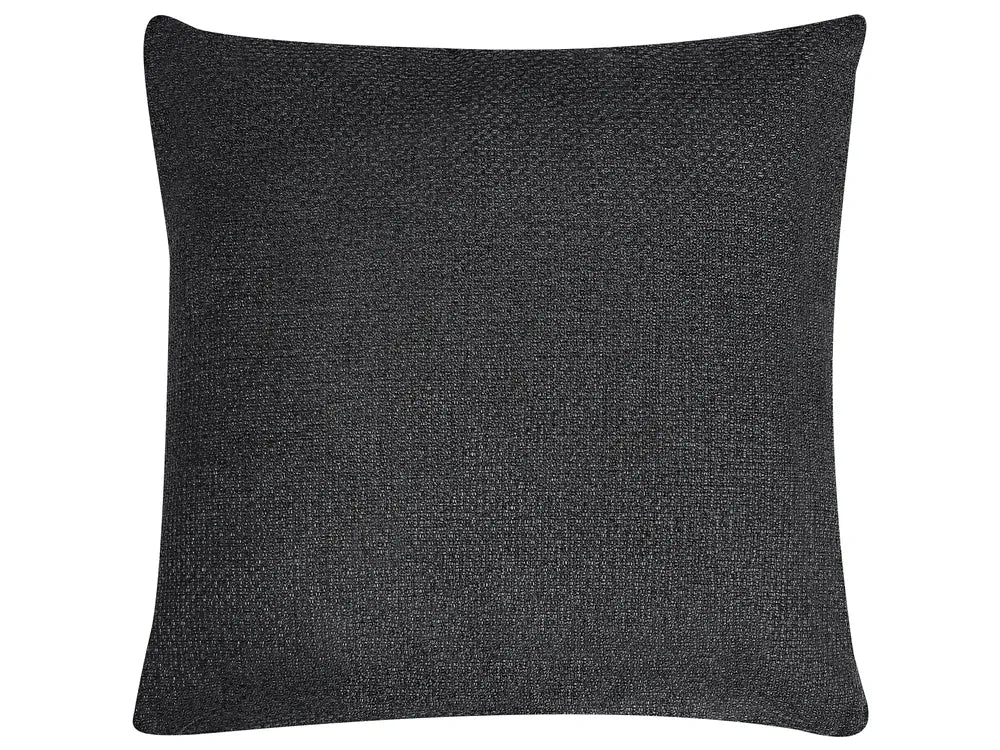 Sofa 3 Seater Fabric Black with Tables Quiniya