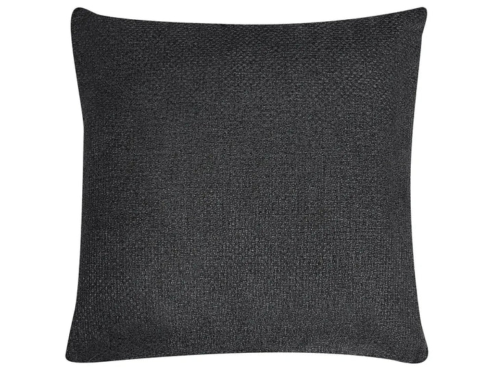 Sofa 3 Seater Fabric Black with Tables Quiniya
