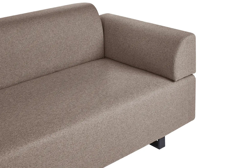 Sofa 3 Seater Fabric Light Brown with Tables Quiniya