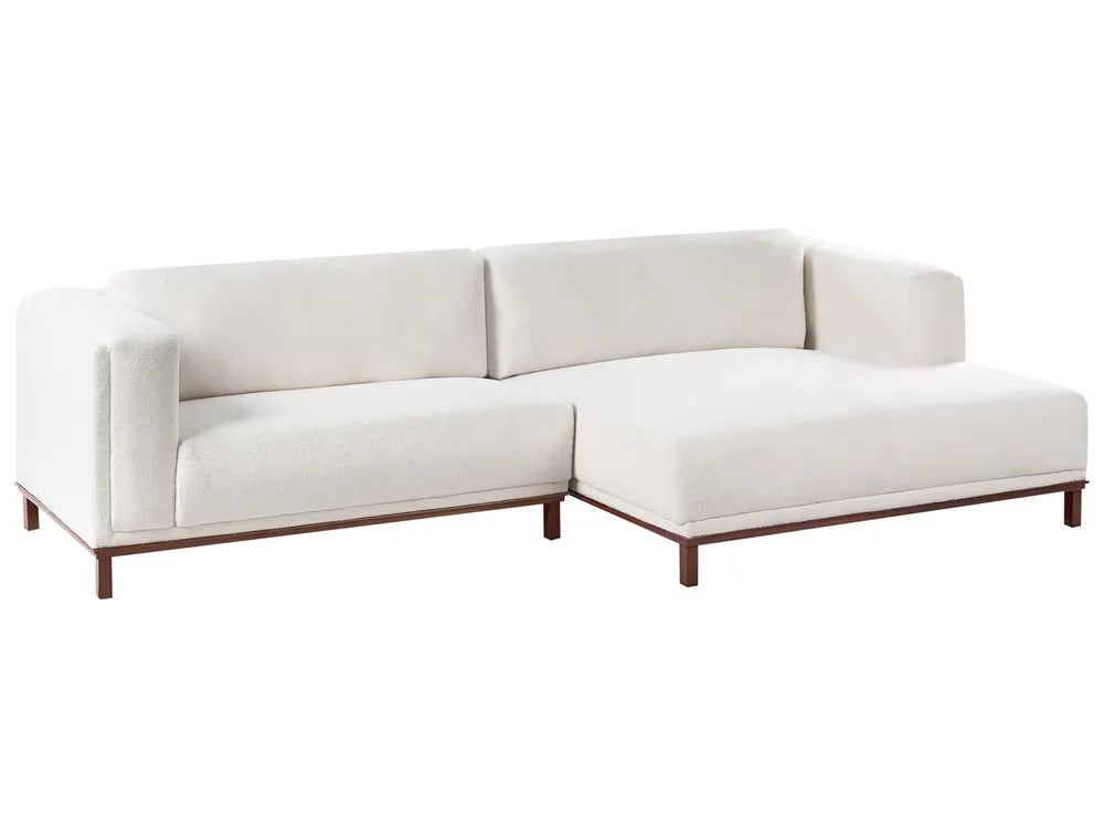 Corner Sofa 4 Seater Boucle Off-White Left Hand Josanna