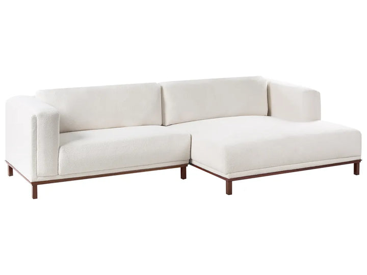 Corner Sofa 4 Seater Boucle Off-White Left Hand Josanna